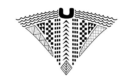 Hawaiian style back manta tattoo