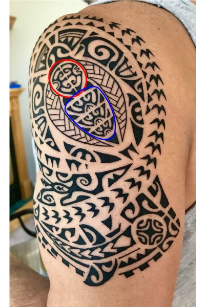 Polynesian tattoo symbol enata representing family