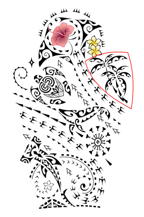 Polynesian feminine full sleeve tattoo