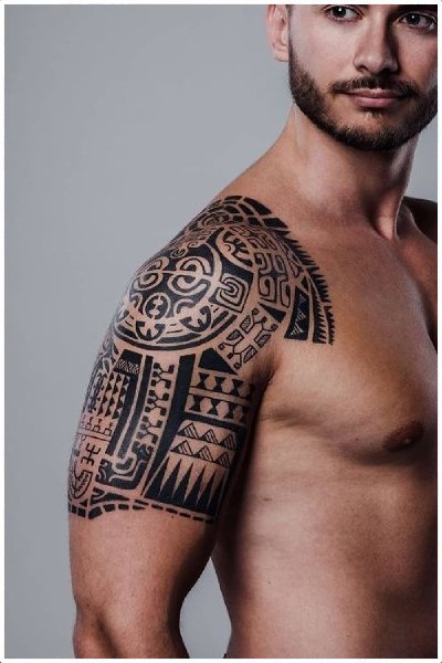 Marquesan half sleeve tattoo