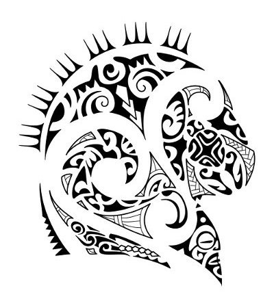 Taniwha head tattoo