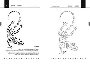 Polynesian lizard tattoo design