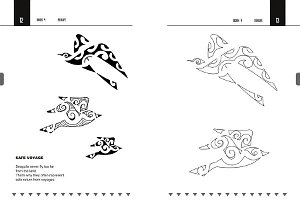 Maori style seagulls tattoos