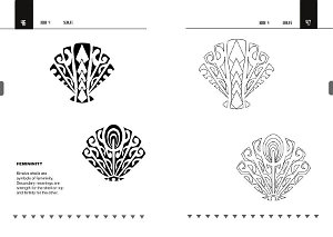 Polynesian style seashells tattoos