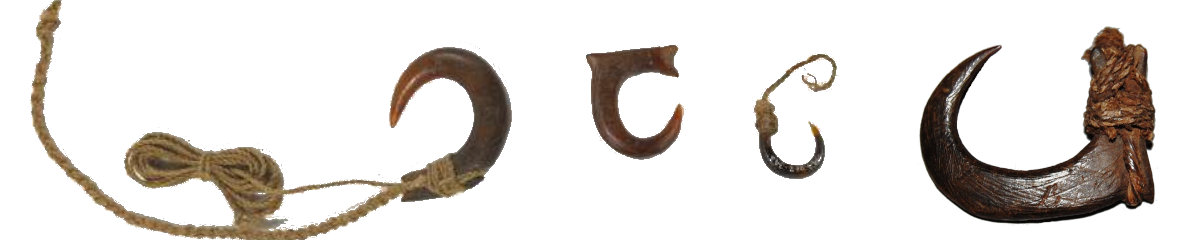 Fish hooks made from turtle shell