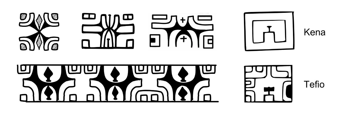 Graphic variants of the Marquesan vai o Kena symbol