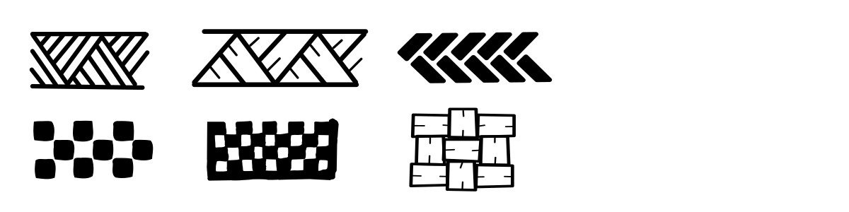 Graphic variants of the braid and mat motifs